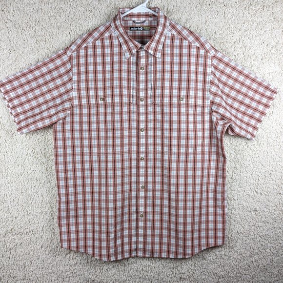 Solaris* Men's Short Sleeve Button Down Curved Hem Vented Front Shirt~‎ Large - Picture 7 of 12